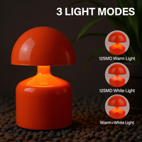 Lampe de nuit en forme de champignon en métal rechargeable décorative, gradation progressive, 3 modes, lampe de table