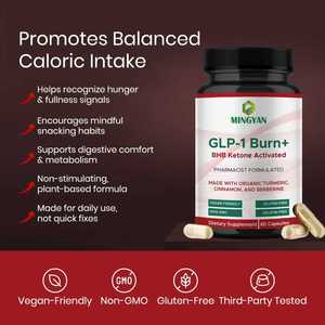 Cápsulas de GLP-1 para Pérdida de Peso, OEM/ODM, con BHB, Cúrcuma Activada, Berberina, Péptidos, Aumento del Metabolismo, Quema de Grasa, Veganas, para Adultos - Product Image 2