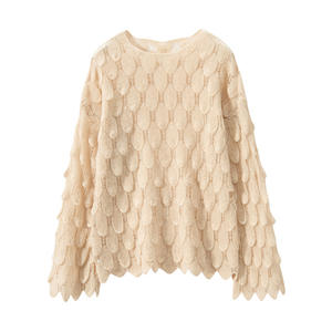 Maglione Pullover in Cashmere a forma di piuma morbida di lusso nuovo alla moda da donna - Product Image 6