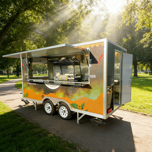 Outdoor Street Mobile Coffee Ice Cream Food Vending Cart Trailer 4m Mobile Hotdog Pizza <b>Burger</b> Fast Food Truck - Product Image 1