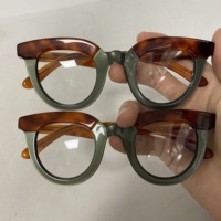 Inventaire de liquidation des montures de lunettes rondes épaisses en acétate, conception patchwork, une variété de styles au choix, vente en gros mixte
