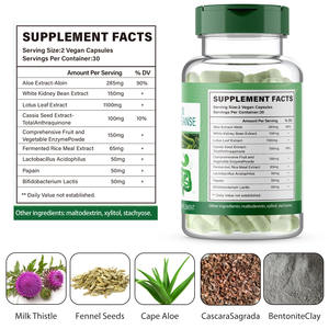 Aloë Extract Supplement Capsulea Ondersteuning Colon Clearing Spijsvertering <span class=keywords><strong>Capsules</strong></span> Voor Darmen Gezond & Detox Niet-Stimulerend - Product Image 5
