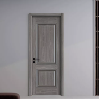 Portes intérieures en bois de teck massif avec plaque en cristal de carbone de couleur cerise, design contemporain avec serrure intelligente