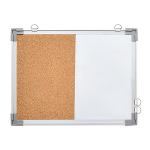 Pizarra Blanca de Tamaño Estándar, Pizarra Magnética de Borrado en Seco, Combinación de Pizarra de Corcho con Marco de Madera - Product Image 1