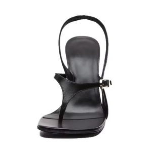 Nouvelles sandales à talons aiguilles de luxe pour femmes 2025 – Chaussures habillées sexy en cuir noir avec bride fine et talon léger - Product Image 5