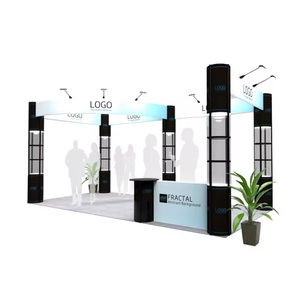 Luxury <b>Aluminum</b> Twist <b>Tower</b> Stand Collapsible Backlit Trade Show Display Printed Sublimation Light Box for Exhibition Booths - Product Image 4