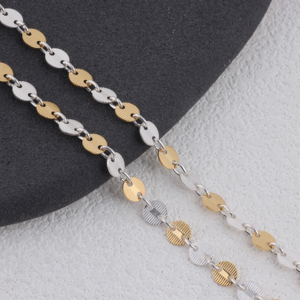 Chaîne à maillons circulaires <span class=keywords><strong>en</strong></span> or 14 carats + <span class=keywords><strong>argent</strong></span> S925 pour la fabrication de colliers et de bracelets permanents <span class=keywords><strong>en</strong></span> DIY, accessoires de bijouterie - Product Image 4