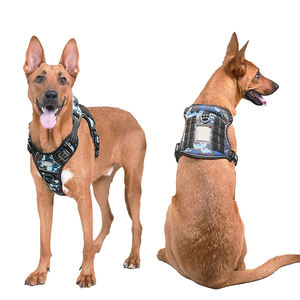 新しいカスタムカモフラージュ高品質ポリエステル調節可能なウォーキングペット戦術ベスト反射ペット用プルドッグハーネスなし - Product Image 6