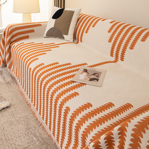 Toalla de sofá cubierta completa cuatro estaciones con Chenille simple moderno antideslizante sofá cubierta de tela manta cubierta gato protección contra arañazos - Product Image 6