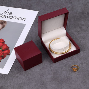 Boyang Red Luxury Jewellery <b>Gift</b> Packaging Storage <b>Box</b> Wholesale Bracelet Package <b>Box</b> with Logo Custom - Product Image 1