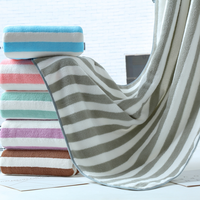 Serviette de bain extra large en velours corail doux à rayures, couverture de sieste chaude d'hiver, drap de lit en peluche personnalisable grande taille, séchage rapide