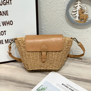 THK Summer <b>Woven</b> <b>Straw</b> <b>Bag</b> Beach <b>Bag</b> Ladies Shoulder Messenger <b>Bags</b> Hand-<b>woven</b> Handbag - Product Image 5