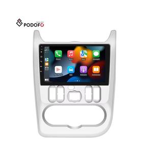 Podofo Android autoradio 9 pouces Double Din Carplay Android Auto GPS prise en charge caméra AHD pour Renault Logan 2009-2013 vente en gros OEM - Product Image 1