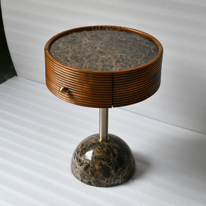 OEM ODM Nordic Modern Style Nero Margiua Marble <strong>Side</strong> <strong>Table</strong> Nightstand Bedroom Living Room Furniture <strong>Drawer</strong> for Storage Corner - Product Image 3