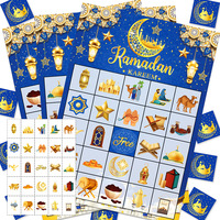 Jeu de cartes de bingo de haute qualité, style musulman, 37 pièces, en papier, facile à déchirer, pour décorations de fête du Ramadan et de l'Aïd Moubarak