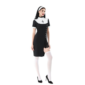 Nuevo Disfraz de Monja Sexy para Adultos de Halloween con Cruz, Traje de Cosplay para Carnaval - Product Image 3