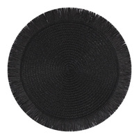 Sets de table ronds en papier tissé à la main, vintage, écologiques, isolants thermiquement, couleur unie, pour la cuisine et la maison, Liyonda