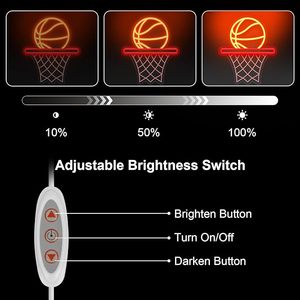 Basketball Neon <b>Sign</b> LED Neon Light USB Powered for Wall Decor Dimmable Neon <b>Sign</b> for Living Room Bedroom Man Cave - Product Image 3