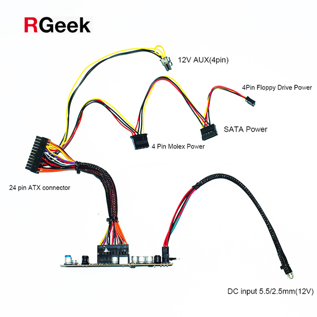 RGeek DC 12V 150W 24PIN Mini ITX ATX Computer PC Switch Power Supply Module Pico PSU for PC Computer