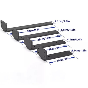 Soportes de estante negros de alta resistencia de <span class=keywords><strong>4</strong></span> pulgadas, soporte de estante L de Metal flotante de acero para el hogar, oficina, soporte de pared para estantes DIY - Product Image 5