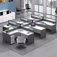 Bureau modulaire de 4 sièges, nouveau Design, usb, Table d'ordinateur de bureau, ouvert, pour personnel