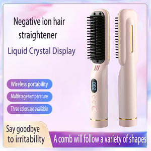 Cepillo Alisador de Cabello de Cerámica al por Mayor 4 en 1, Herramienta de Aire Caliente Inalámbrica de un Solo Paso para Rizador y Peine Doméstico - Product Image 3