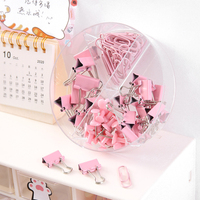 Juego de Clips para Carpetas de Oficina, Clips para Papel, Chinchetas, Juego de Pinzas con Caja Acrílica para Organizador de Accesorios de Oficina, Útiles Escolares