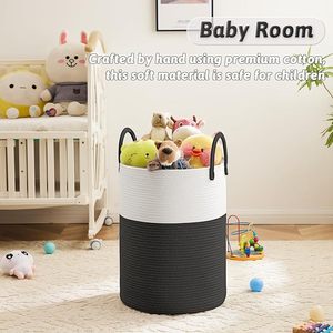 <span class=keywords><strong>Prix</strong></span> de gros 60L couvertures jouets vêtements panier de rangement tissé coton <span class=keywords><strong>corde</strong></span> paniers à <span class=keywords><strong>linge</strong></span> pour salon avec poignées - Product Image 4