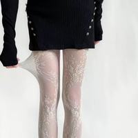 Vente en gros usine de bas pour femme en nylon, dentelle florale ajourée, fins, sexy, résille Y2K, noirs, anti-accroc