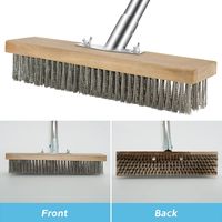 Brosse métallique de pont en acier inoxydable avec manche de 5.9 pieds de long pour enlever la saleté de surface rugueuse nettoyant la terrasse extérieure