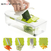 Hachoir à légumes multifonctionnel Hachoir à légumes manuel 7 en 1 Trancheuse à légumes mandoline en acier inoxydable de bonne qualité