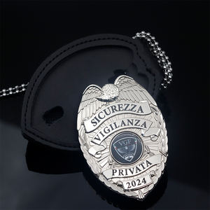 Fabricant d'insignes d'uniforme de sécurité gravés vierges en métal personnalisés bon marché Portefeuille d'insignes de logo de <span class=keywords><strong>garde</strong></span> - Product Image 1