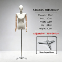 Nouveau Mannequin Femme Gonflable Demi-Corps sur Pied avec Tête en Mousse et Tissu pour Présentation de Vêtements de Tailleur