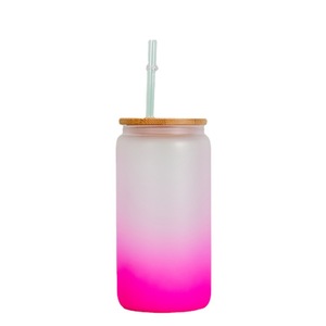 Gobelet en verre amincissant avec paille, 12oz 16oz, couvercle en bambou, écologique, pour fêtes, utilisation estivale - Product Image 4