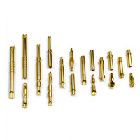 Pin Kontak Pegas Lentera 2.0mm, Kuningan Berlapis Emas, Terminal Sekrup Soket Jantan Betina, 75 Ohm