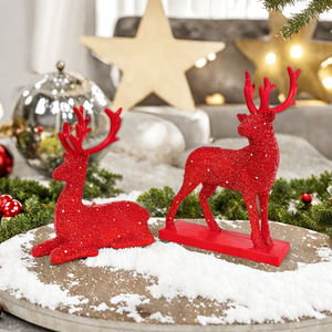 Nouvel ornement de wapiti de noël transfrontalier en résine époxy artisanat sculpté artistique pour la décoration de fenêtre de salon en gros - Product Image 1