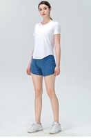 Nouvelle tendance pour femmes Short de course d'été Skinny Fit Active Workout Sports Wear Zipper Pocket pour Fitness Marathon Running