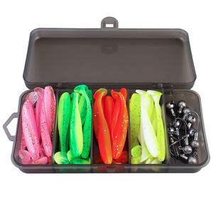 Set de Señuelos de Pesca Artificiales Blandos de PVC con Cola en T de 5.5cm, 7cm, 9cm y 12cm, 31, 33, 51 y 81 Piezas con Anzuelo de Plomo - Product Image 4