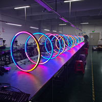 Lumières de scène disco 700 mm DMX, anneau lumineux à pixels extérieur, grande décoration de Noël, éclairage circulaire pour événements
