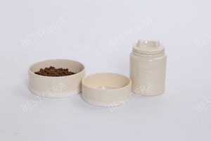 BESTCERA eco-friendly grande simpatico per animali domestici conservazione ermetica in ceramica per cani trattare i coperchi del barattolo all'ingrosso Custom contenitore per alimenti per cani - Product Image 4