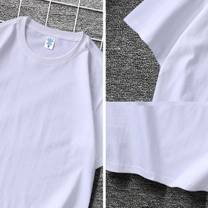 Nuevas camisetas base casuales para hombre 100% algodón óseo color sólido cuello redondo 240gsm camiseta - Product Image 4