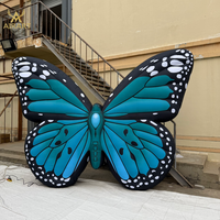 Ballon gonflable papillon bleu pour extérieur, jouet gonflable mural en forme de papillon de 6 couleurs différentes