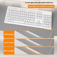 Support de clavier en acrylique : support flottant surélevé, accessoire de bureau haute transparence, support inclinable pour claviers de bureau
