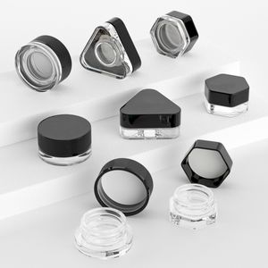 5 أوعية صغيرة سوداء مقاومة للأطفال برطمانات من الزجاج المركّز 5 أوعية مستحضرات تجميل سوداء برطمانات سوداء - Product Image 1