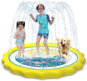 Piscina de Chapoteo con Borde Amarillo para Niños y Mascotas, Diversión Acuática de Verano en el Patio Trasero - Product Image 1
