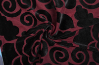 Tissu en velours uni personnalisé à grandes fleurs, tricoté chaîne, respirant, extensible, séchage rapide, pour ameublement, textiles de maison et sacs