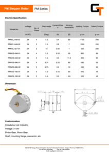 Pm42l048 <span class=keywords><strong>Micro</strong></span> PM động cơ bước 7.5 độ 12VDC hiệu suất cao cho HVAC/van điều khiển/máy in - Product Image 5