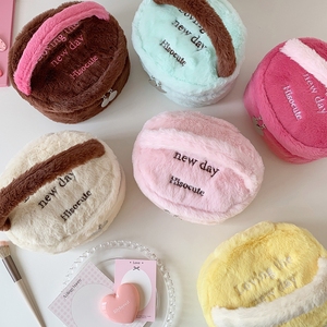 High Quality Cotton Plush <b>Makeup</b> <b>Case</b> Bag Cute Women Beauty Cosmetic Bag with Handle Large Capacity Cosmetics Storage Bag - Product Image 2