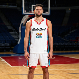 HEALY 26-27 Nueva Camiseta de Baloncesto Vintage con Cuello en V, Diseño de Base Blanca con Paneles Laterales, Uniforme Personalizado para Hombre y Mujer - Product Image 4