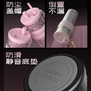 Lucky Snake Queen Stainless Steel Tumbler 316 Thermal Insulation <b>Cup</b> With <b>Straw</b> And Handle For Gifts - Product Image 4